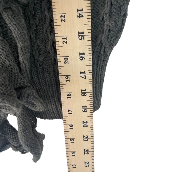 Hendi Sm Grey Wool Ruffle Knit Academia Sweater Cottage Coquette Feminine Fairy - Picture 8 of 8